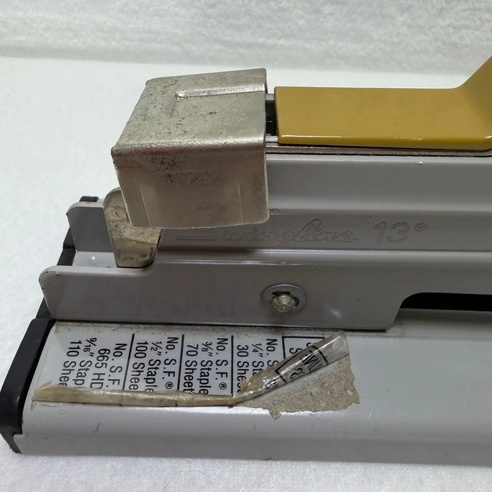 Vintage Swingline 113 Industrial Heavy Duty Stapler Gray Olive Green 110 Sheets
